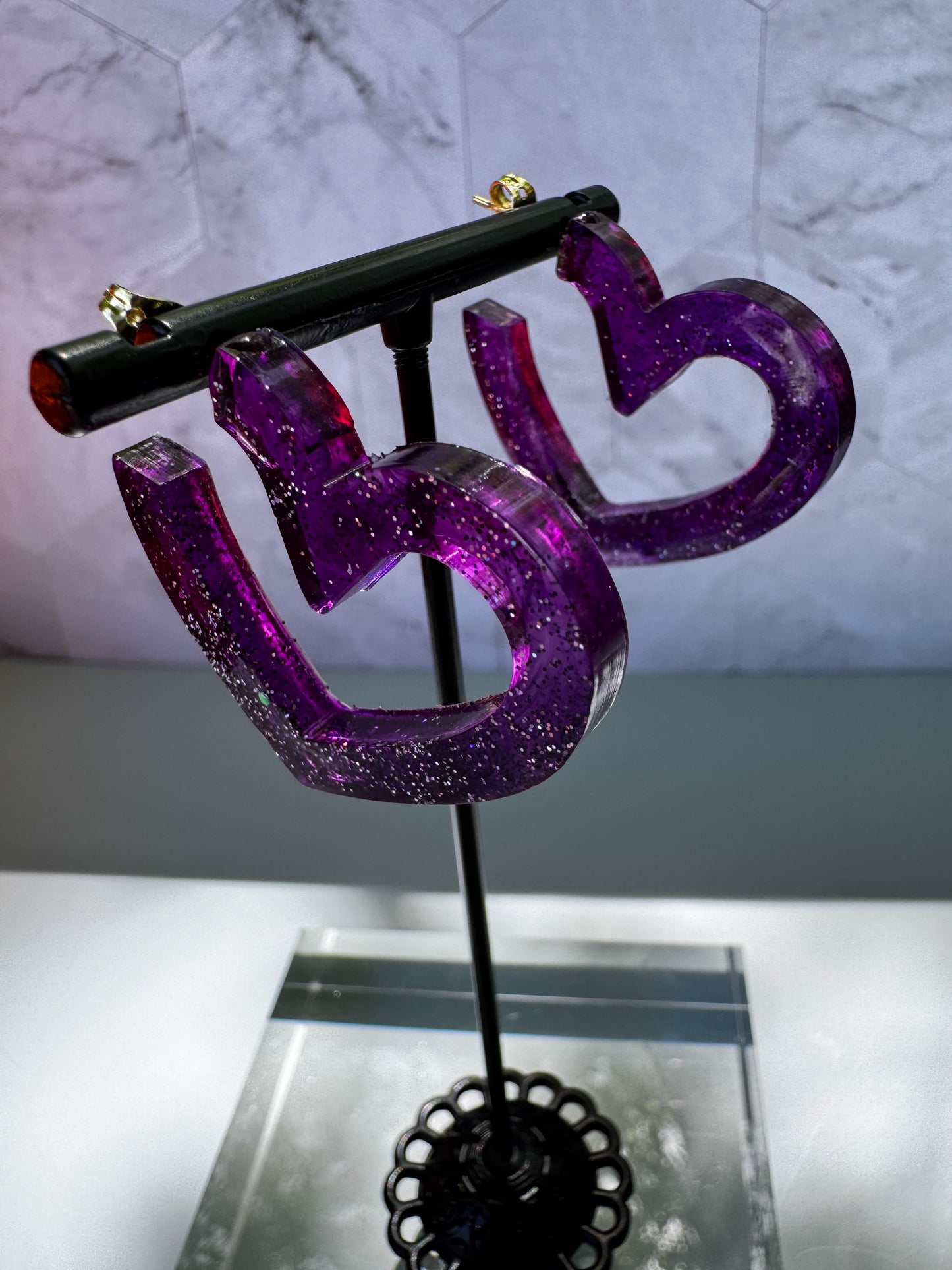 Violet Wish Heart Earrings